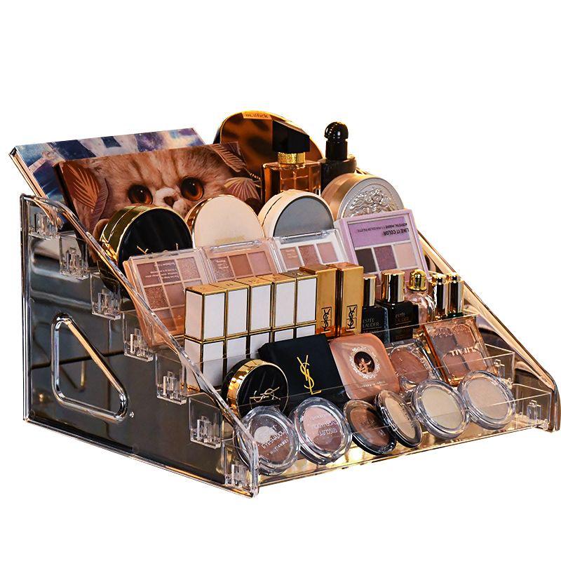 Deluxe Makeup Organizer: Large Capacity for Eyeshadow, Lipstick, Puff, Nail Polish & Badges