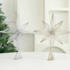 LED Christmas Tree Toppers Star Luminous Eight-pointed Star Christmas Tree Toppers Lights Iron Glitter Christmas Tree Decoration