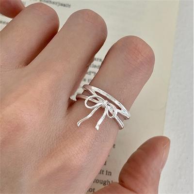 Prsteny s mašlí pro ženy Dívky Geometrická mašlička s nastavitelnou velikostí prstenu Šperky