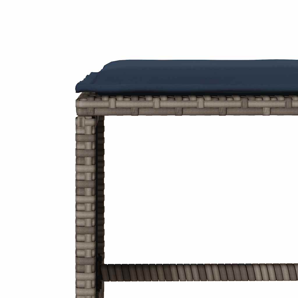 4 Piece Garden Sofa Set with Cushions Gray Poly Rattan