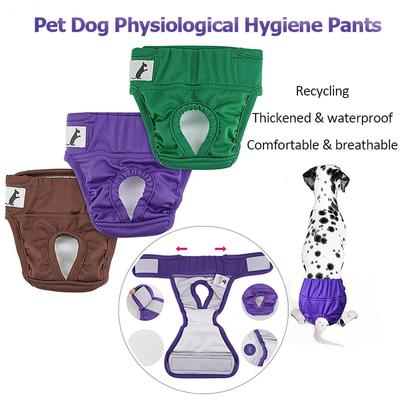 Fysiologiska hygienbyxor för husdjurshundar, förtjockade vattentäta hundblöjor, bekväma läckagesäkra tvättbara återanvändbara urinkuddar för husdjur