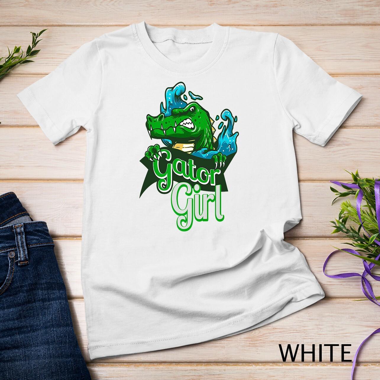 Fun Gator Girl design, Reptile Alligator Crocodile Tee Gift Unisex T-Shirt Mens Womens Tees Top M