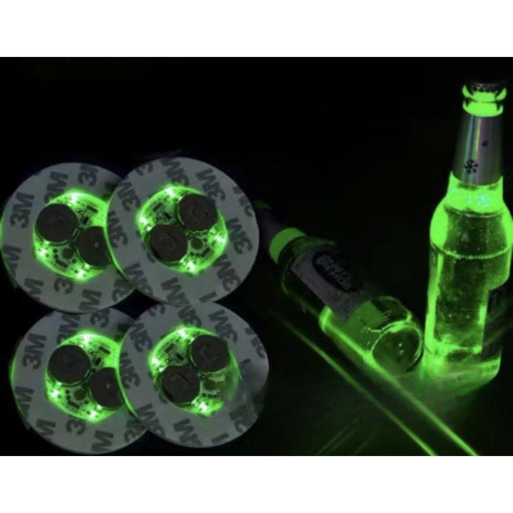 1pcs Luminous Bottle Stickers Lights 6cm LED Coaster Lamps for Xmas Bar KTV Wedding Party Cocktail Drink Cups Vase Decor