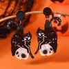 Dark Quirky Black Skeleton Resin Pendant Earrings & Necklace - Decorative Jewelry Accessories