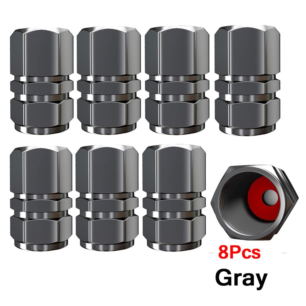 AUTCOAT Aluminum Alloy Car Wheel Tire Valve Caps Tyre Rim Stem Covers Car Dustproof Tire Cap For Cars Motorcycles Trucks Bikes Stem Caps1