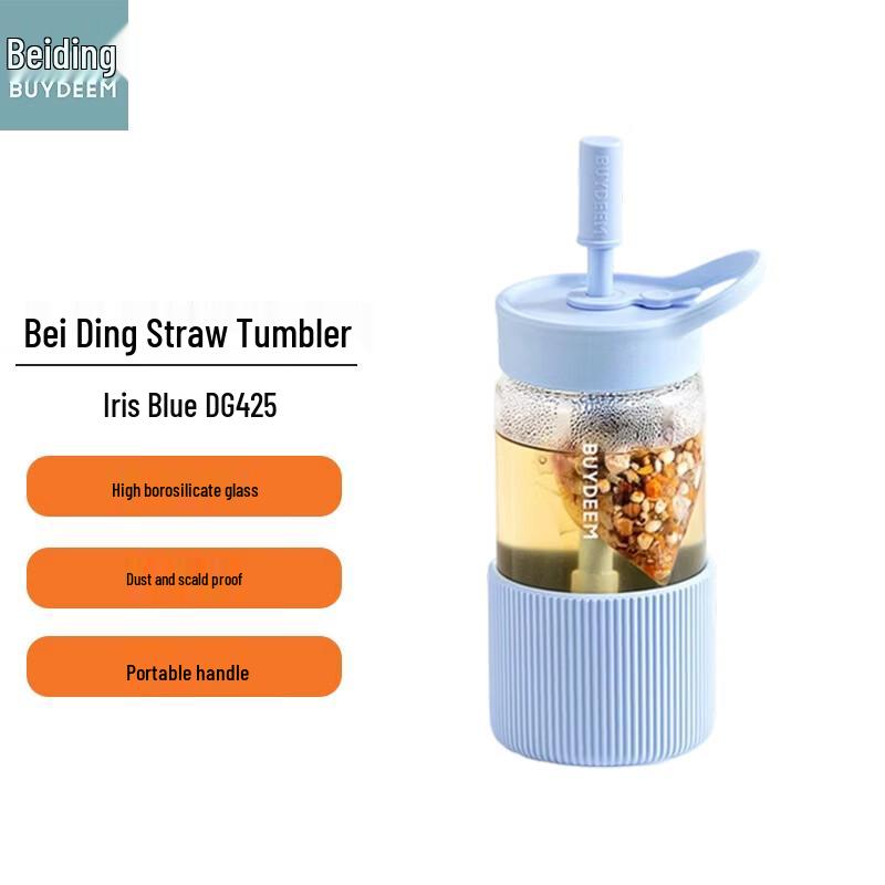 

Термостойкий стеклянный стакан с трубочкой BeiDing 550 мл