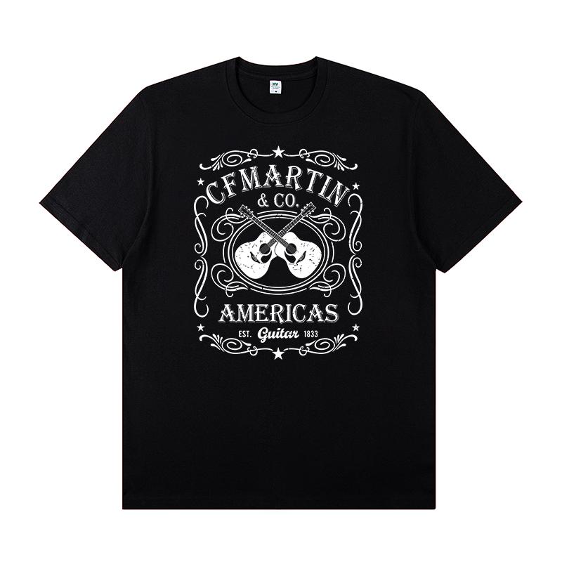 Martin Martin Kytarista Kostým Rocková Kapela Tričko Pánské Krátký Rukáv Potisk Nástroje Bavlněné Tričko Letní Oblečení Topy Tričko