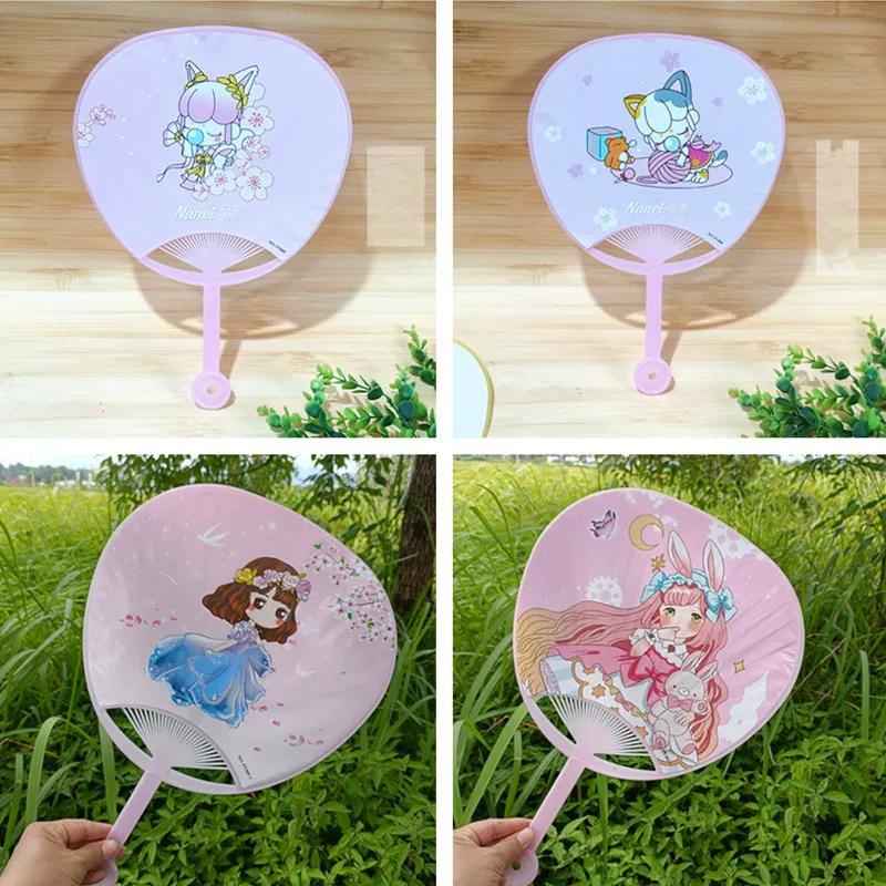 Children's Large Cartoon Fan for Summer, Plastic Fan, Cute Hand-Held Fan for Students, Portable Summer Large Palm Fan