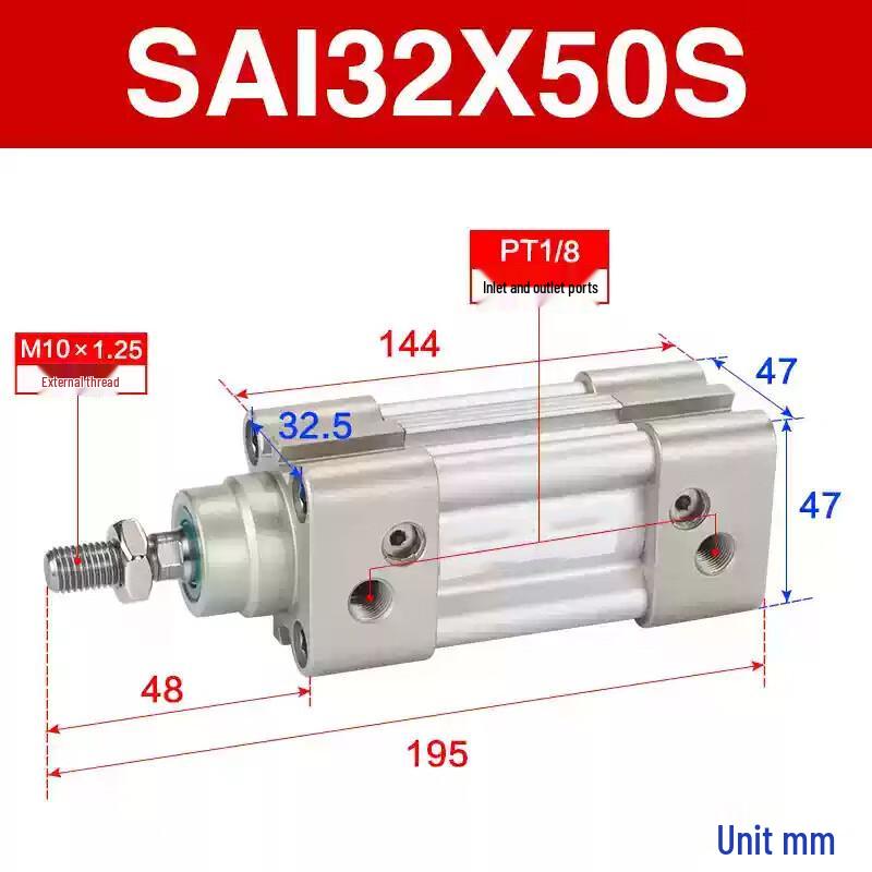 Lixin Pneumatic Standard Cylinder CN plug (adapter included)