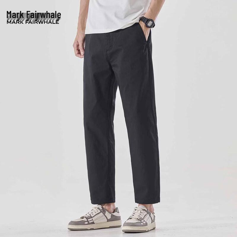 Mark Fairwhale Men s Lightweight Ice Silk Straight Cropped Casual Pants 29
