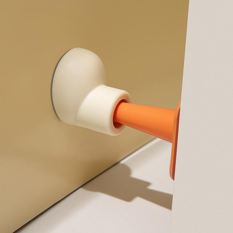 Round Head Large Plate Door Stop No-drilling Silicone Door Stopper Anti-collision Door Stop