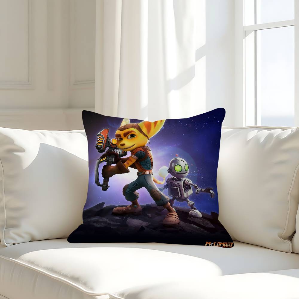 Polštářek Ratchet And C-Clank – Odnímatelný, Omyvatelný Potah Polštářku – Celoroční Měkké Len