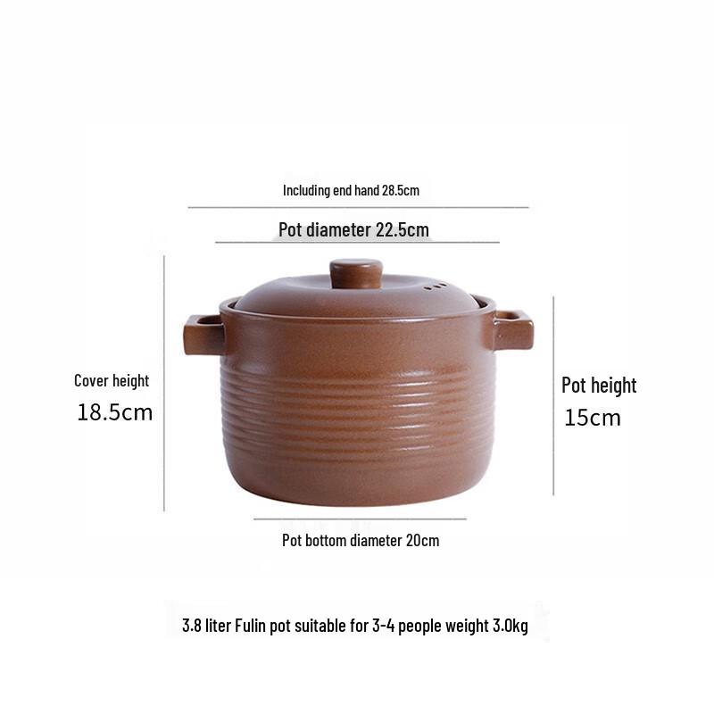 Fu Lin 3.8L High-Temperature Ceramic Casserole Pot
