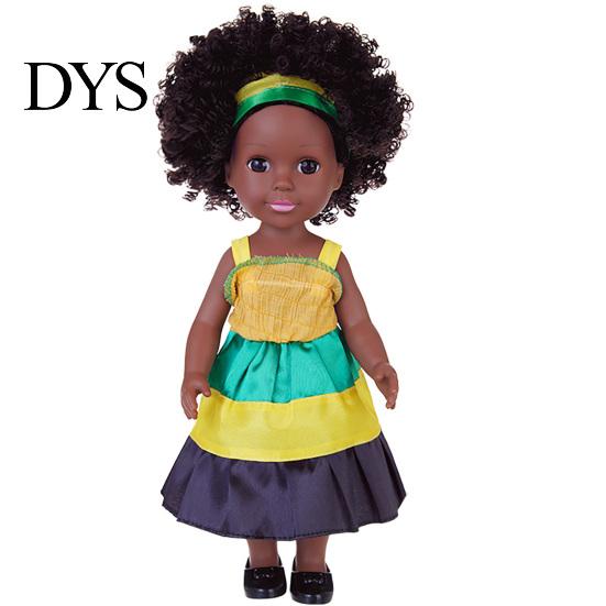 Realistic Black Girl Dolls 14 Inch Doll with Afro Hair, Soft Vinyl Posable Play for Girls Kids, Dress Up Fashion Toy Accessories, Gift Children