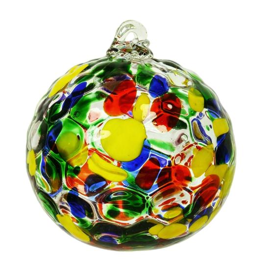 High Borosilicate Glass Spheres Hand Blown Ball Ornament, Colorful Christmas Hanging Decoration Handmade Ornaments for Tree, Window, Patio,