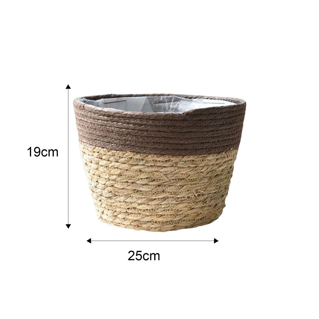 Large Straw Flowerpots Flower Baskets Potted Plants Plants Seaweed Weaving Handmade Crafts Floor Indoor Weaving Baskets FU