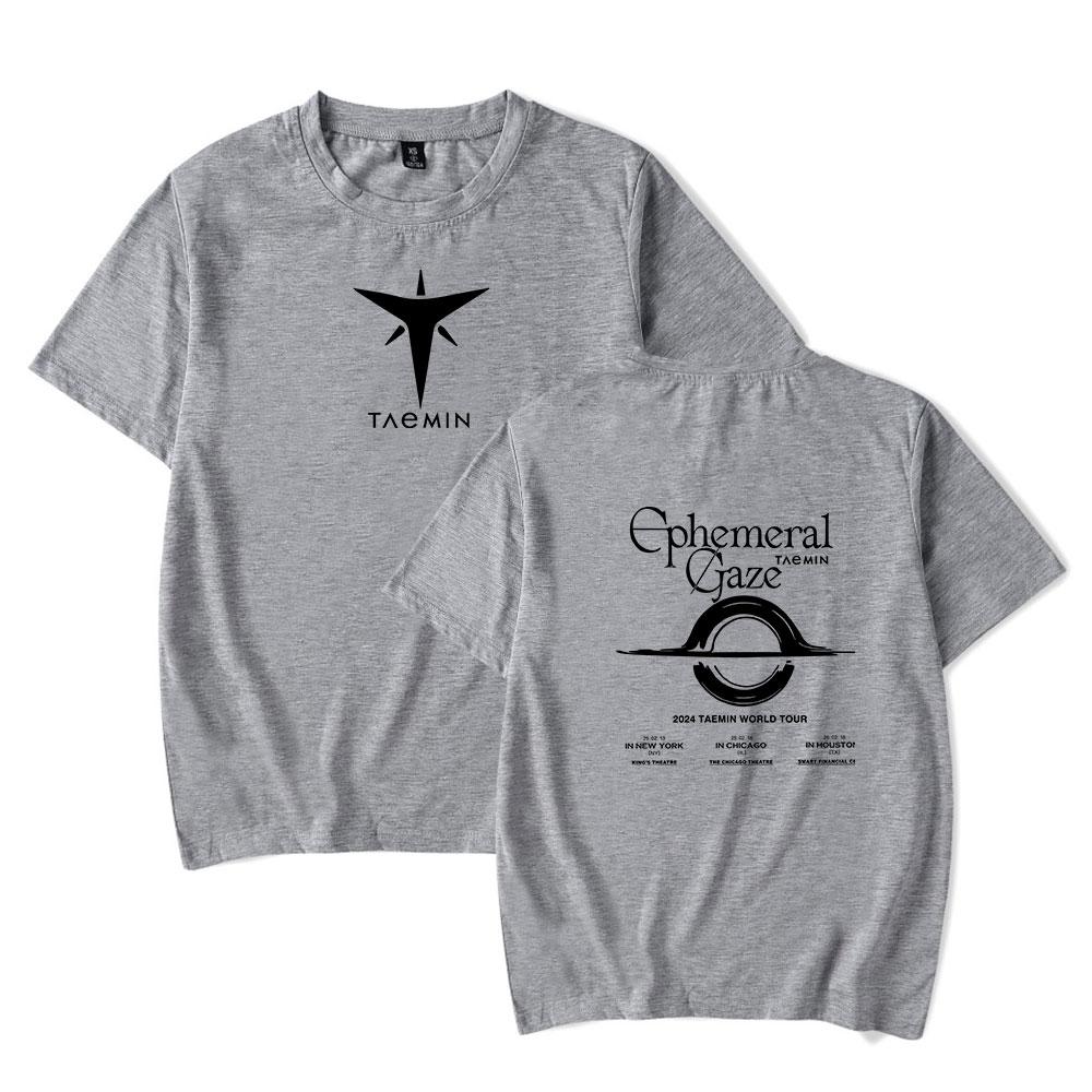 Summer Taemin Ephemeral Women Men's T-shirts Graphic Shirt Letter Printed O-Neck Oversized Short Sleeves Fashion Mens Clothing Streetwear