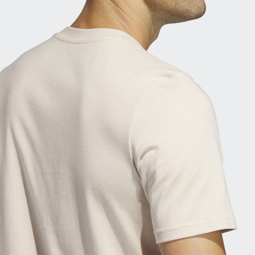 Adidas Round Neck Logo Print Short Sleeve T-Shirt Men Tops Beige IC7788