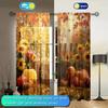 2pcs Autumn Decorations For Home Harvest Pumpkin Printed Curtains - Set of 2 Panels for Spooky Home Decor In Living Room