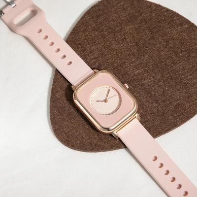 Casual Watch for Women Sports Pink Watches Silicone Strap Fashion Rectangle Quartz Wristwatches Ladies Girls
