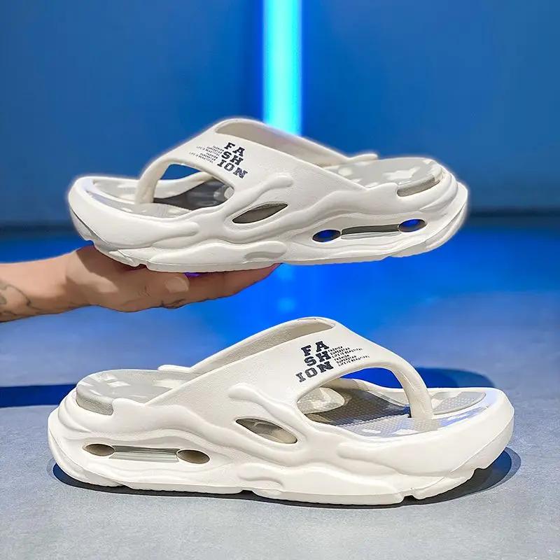 Beach Men's Shoe Shiatsu Platform Slides Flip Flops Y2k Fun Pvc Low Price Rubber Designer Luxury Clappers 2025 Eva Male Slipper