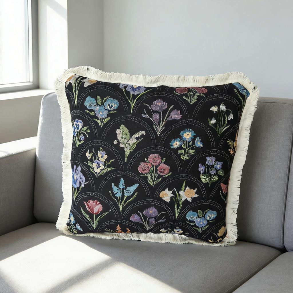 Washable Square Modern Farmhouse Couch Sofa Living Room Outdoor Cushion Decorative Tassel Couch Throw Pillow Covers