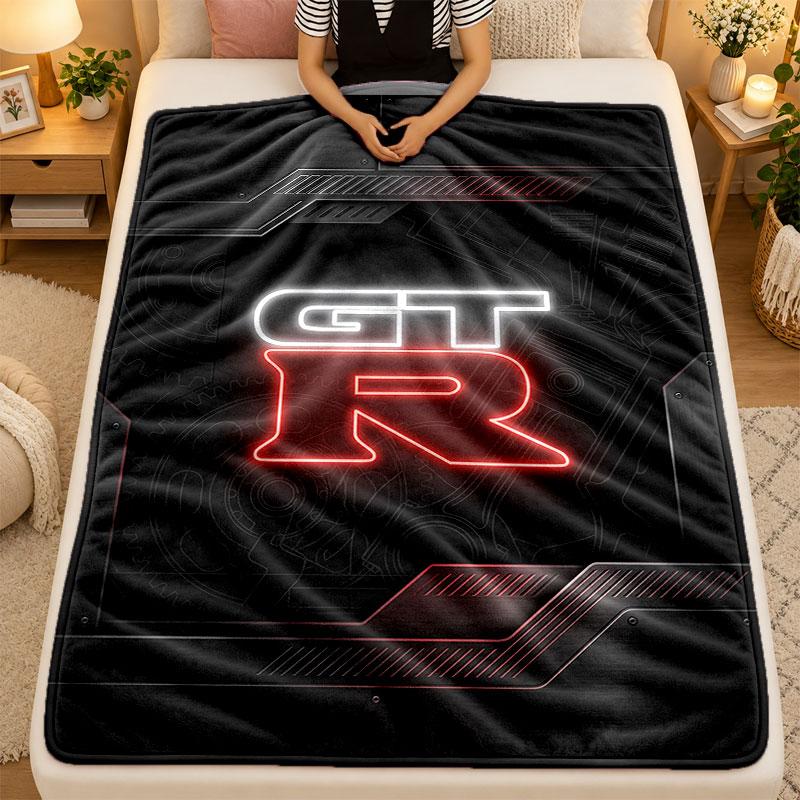 Flannel BlanketNissan GT-R Warm Soft Throw Blanket for Indoor Sofa Bed Living Room Use