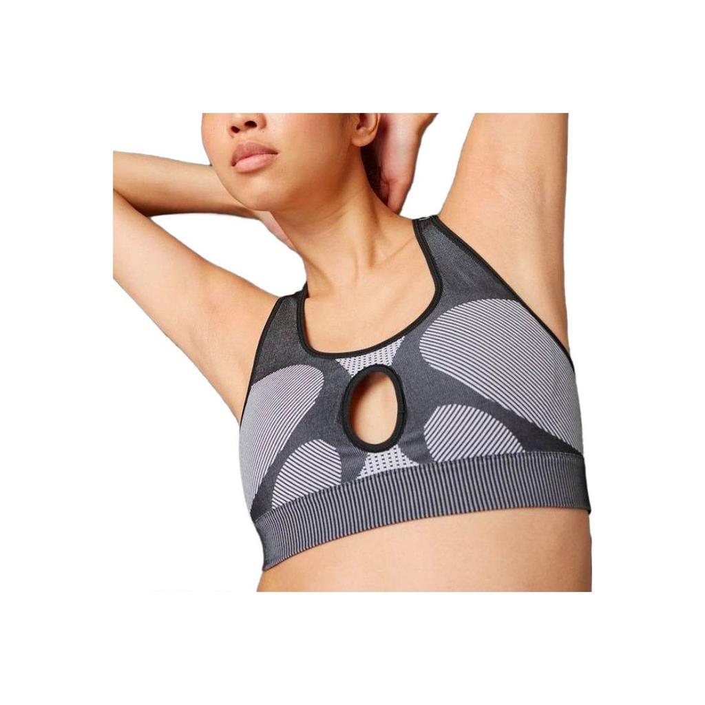 adidas Rui Zhou Collaboration FW23 Hollow Design Low-Intensity Fitness Sports Bra Women Underwear Black White IB1257