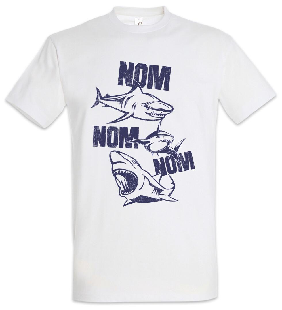 Sharks Nom T-Shirt Great White Jaws Shark Hunger Hungry Food Pizza Love M
