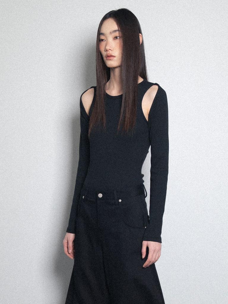 Visus Cut-Out Body Suit_Black