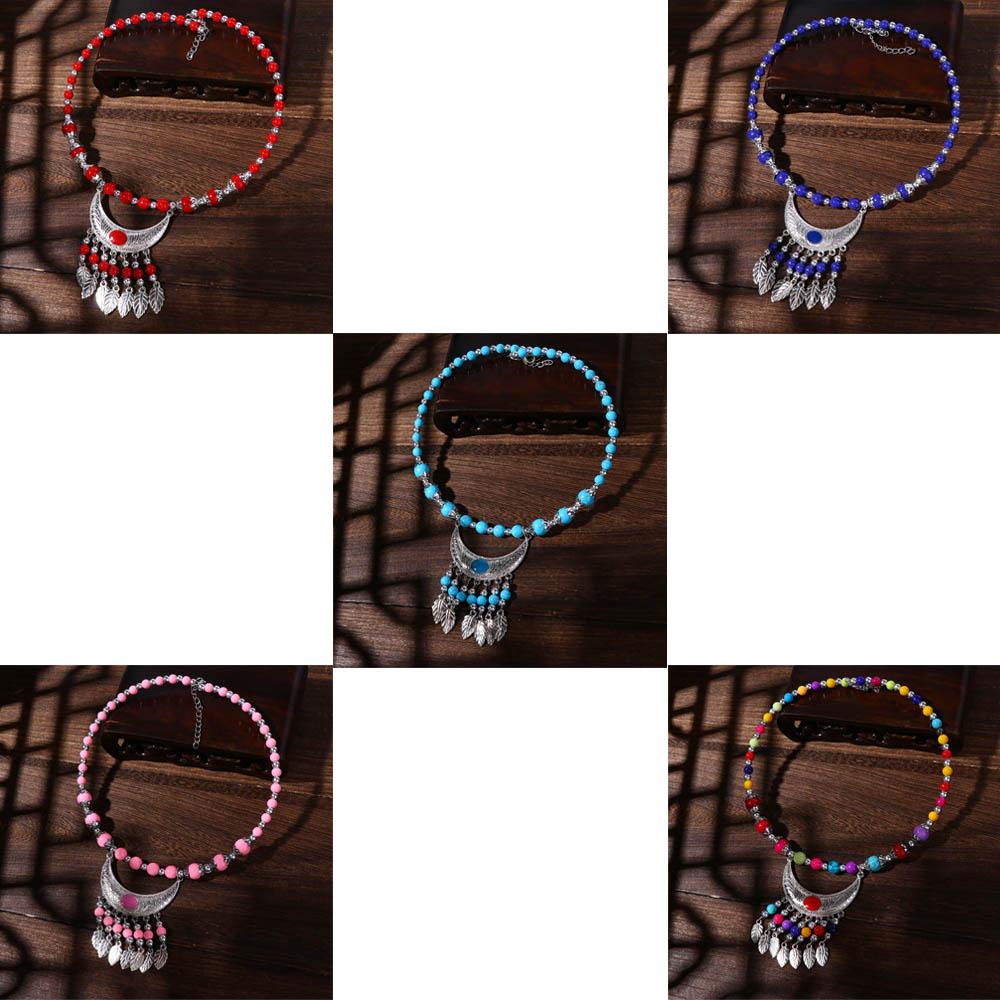 National Style Fringed Chain Headband Eyebrow Pendant Fashion Jewelry Women Necklace Forehead Chain
