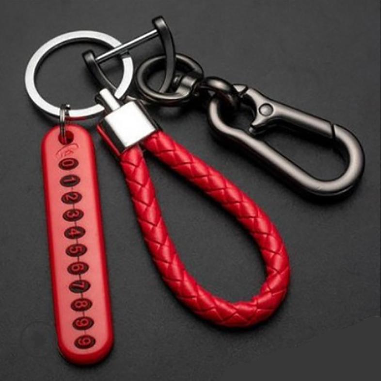 Car Key Chain Anti-lost Key Ring Men's Female Simple Key Lanyard Pendant Mobile Phone Number Plate Keychain Auto Accessories