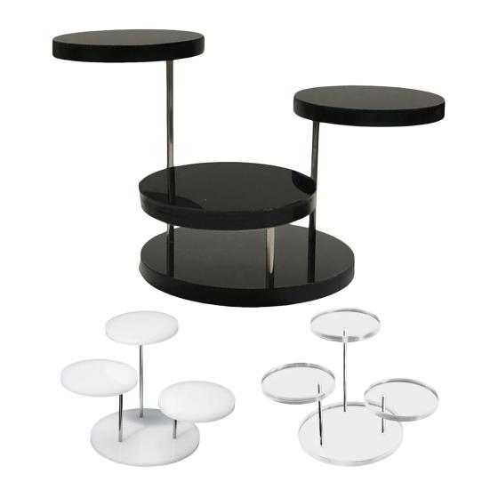 Desktop Jewelry Rack 3-tiers 360 Degree Rotation Watch Glasses Necklace Display Holder Jewelry Stand Room Decor Retail Bracelet Organizer