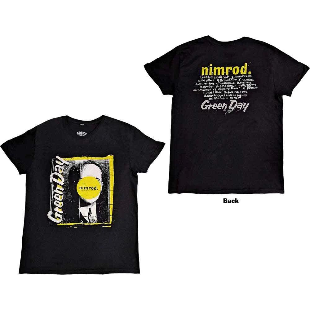 Green Day Unisex T-Shirt: Nimrod Tracklist (Back Print) (Large) S