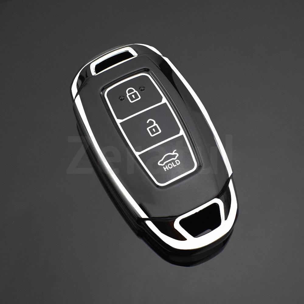 3 Buttons Tpu Shell Fob Car Key Case Full Cover For Hyundai Santa I30 Ix35 Encino Kona Solaris Azera Grandeur Elantra Accent Fe