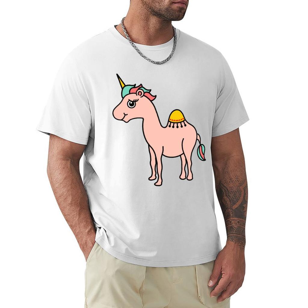 Unicamel  a rare magical creature from Arabia Camelcorn Unicorn opposite facing TShirt summer 2025 quick drying shirts men