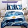 Set Biancheria da Letto Stampata Calcio Argentina 3 Pezzi Copriletto Traspirante Accogliente come Regalo per Inaugurazione Casa o Festa