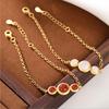Versatile Retro Gold Jade & Red Agate O-shaped Bracelet for Women
