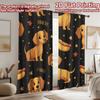 2D flat printing 2pcs Window Treatment Curtains Cute Dachshund Starry Night Digital Printed Polyester Drapes Festive Wall Decor