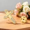 Teamer Duidelijke Zirkonia Kruis Broche Voor Mannen Vrouwen Roestvrij Staal Goudkleurige Pin Broche Geluks Sieraden Kleding Accessoires 2026 Nieuw