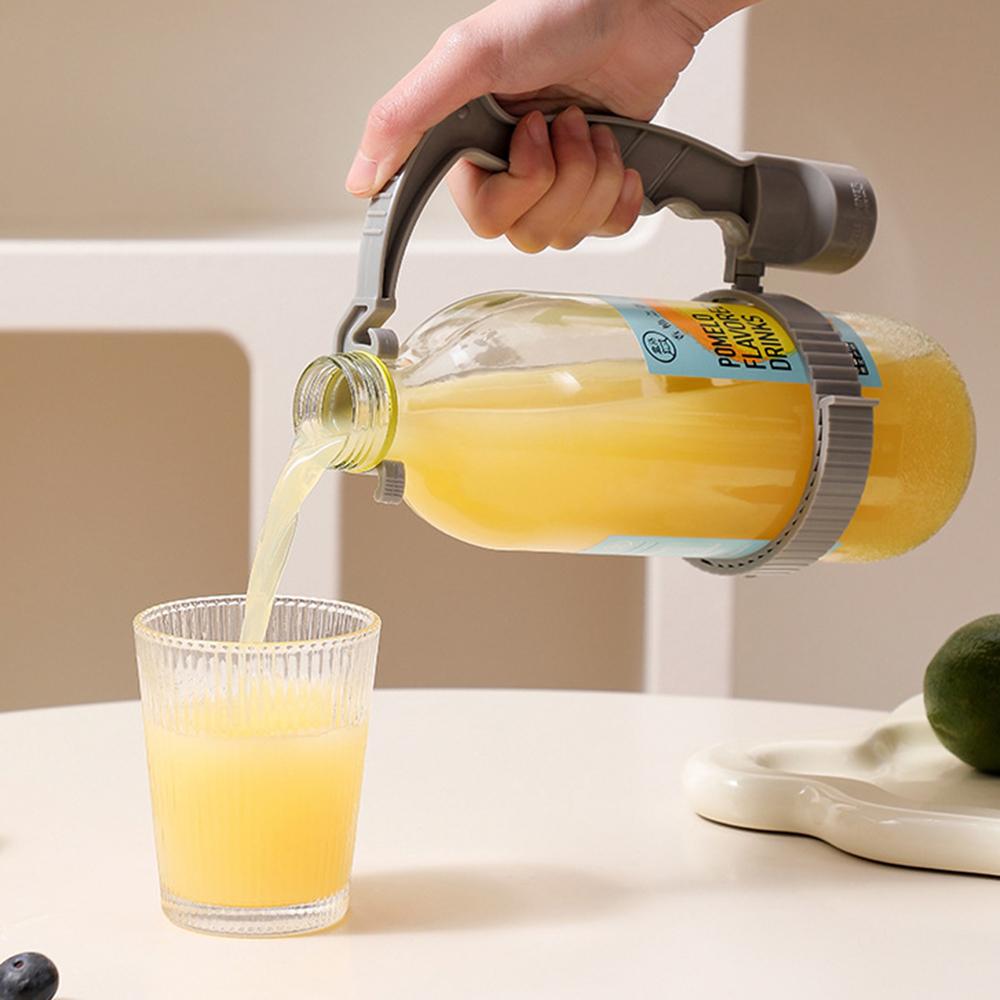 Beverage Bottle Pourer Handle Precision Flow Control Anti Spill Handle with Built-In Bottle Opener