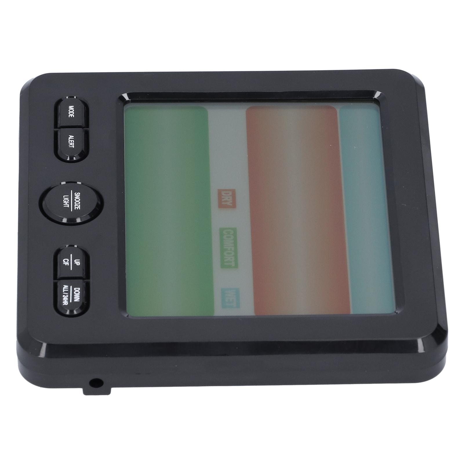 LCD Electronic Alarm Clock Temperature Humidity Monitoring Alarm for Indoor Home Use