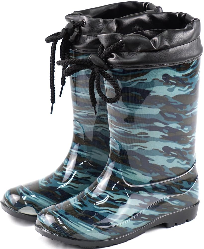 Asuka Shoji Junior PVC Gummistiefel mit Kapuze, Marineblau, Größe 23,0 cm, HJ-901 NV