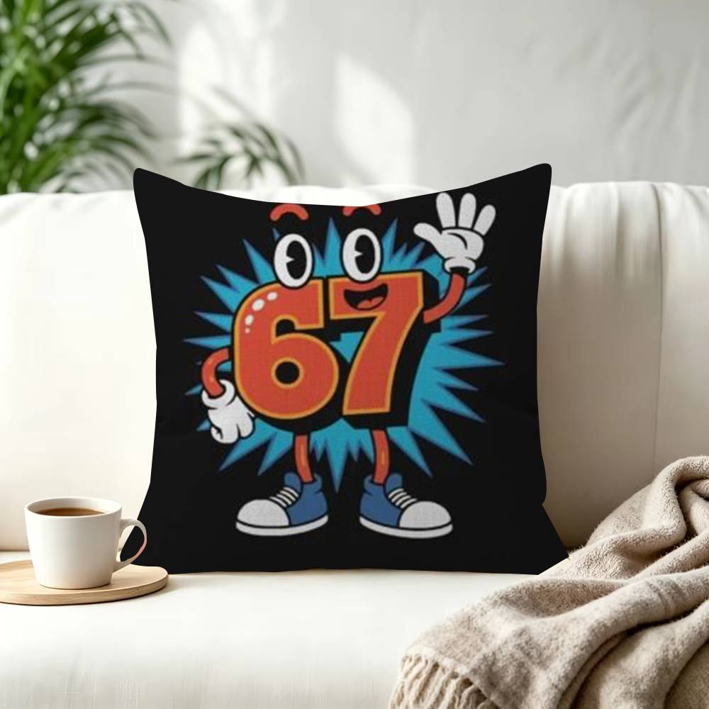 Cartoon Six Seven Cushion Decorative Room Aesthetics Pillow Case Home Decor Bedroom Sofa Bed Pillow Cover x