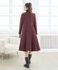 L By L Wool Wine Round Neck Double Dress Coat