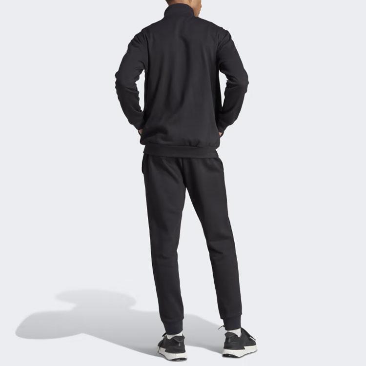 Adidas Basic 3-Stripes Fleece Track Suit Men Tracksuit Black IJ6067