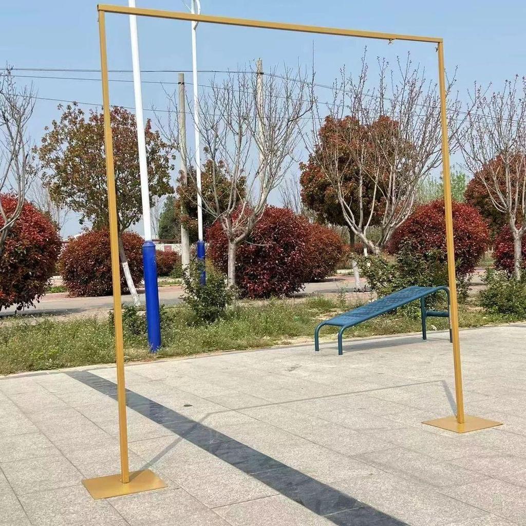 Golden Wrought Iron Wedding Arch Telescopic Stand for Stage Decoration