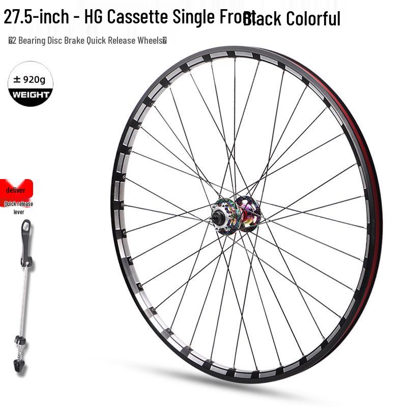 Mountain Bike Wheelset: 26/27.5/29 Inch, Front & Rear Quick Release, Disc Brake Compatible
