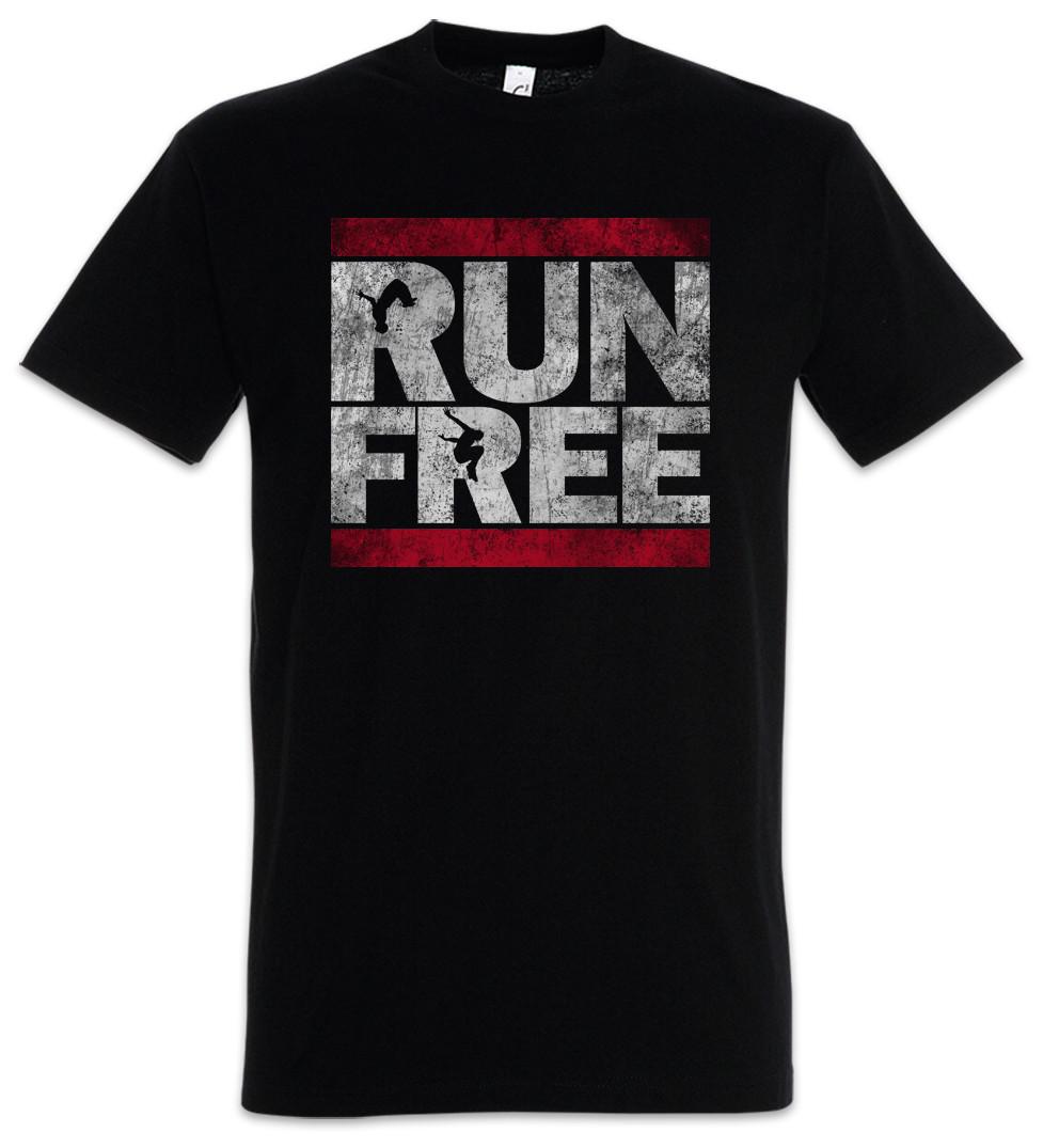 Run Free T-Shirt Mens Womens Tees Top Parcours Parkour Sport Sports PK Fun Runner 3XL