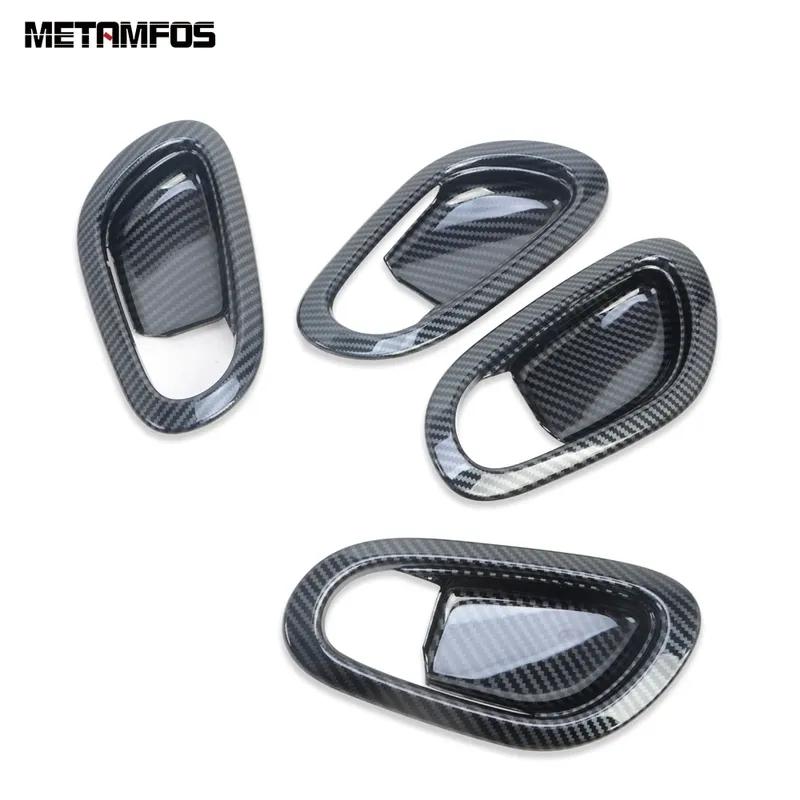 For Nissan Navara NP300 ST 2015- 2024 2025 Carbon Fiber Ide Door Handle Bowl Cover Trim Interior Accessories Car Styling